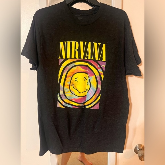 Nirvana Black Tee with Vibrant Graphic - Picture 1 of 1
